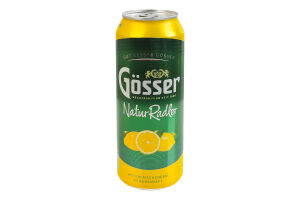 Пиво спеціальне 0.5л 2% світле фільтроване пастеризоване Natur Radler Gosser з/б