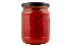 Перец сладкий резаный в томатном соусе Лечо Хіт продукт с/б 500г