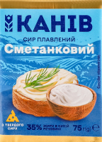 Сир плавлений Сметанковий 35% 75г Канів 1971