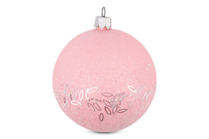 Куля новорічна рожева пластик пастель/рис 8см КМ