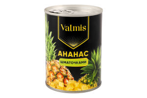 Ананас шматочки в сиропі 565г ж/б з ключем Valmis