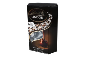 Цукерки 60% екстра чорний шоколад Lindor Lindt к/у 200г