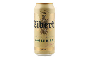 Пиво 0.5л 4.4% светлое пастеризованное Lagerbier Zibert ж/б