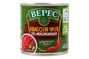 Фасоль чили по-мексикански стерилизованная Верес ж/б 400г
