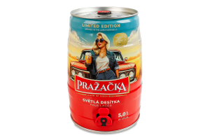 Пиво 5л 4% классическое светлое фильтрованное пастеризованное Prazacka ж/б