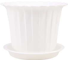 Горщик д/квітів Тюльпан білий 0,6л 13,5*8,5*9,5см з піддоном Еталон-С