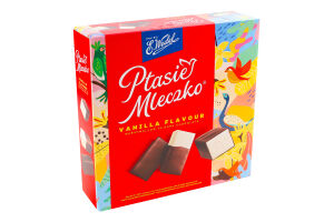 Маршмеллоу с ванильным вкусом в черном шоколаде Ptasie Mleczko E.Wedel к/у 340г
