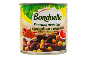 Фасоль красная с кукурузой в соусе чили стерилизованная Bonduelle ж/б 430г