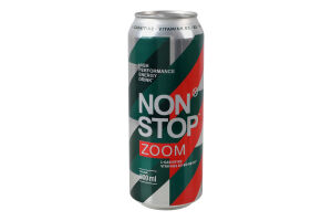 Напій енергетичний безалкогольний сильногазований Zoom Non Stop з/б 500мл