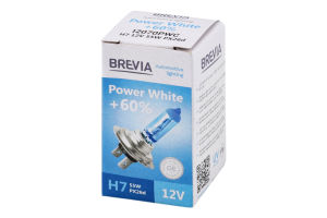 Лампа галогенова Power White H7 12V 55W 4300K Brevia