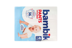 Трусики-подгузники для детей 9-15кг 4 Bambik 36шт