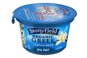 Stonyfield Organic Greek Nonfat Yogurt Vanilla Bean