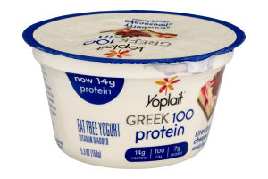 Yoplait Greek 100 Protein Fat Free Yogurt Strawberry Cheesecake