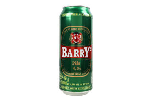 Пиво Barry's Pils світле 4% з/б