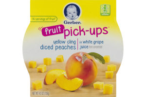 Gerber Fruit Pick-Ups Yellow Cling Diced Peaches in White Grape Juice Toddler
