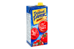 Сок с солью восстановленный стерилизованный Томат Добрий Ранок т/п 1л