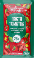 Томат паста Українська зірка 70 г пак. 25%