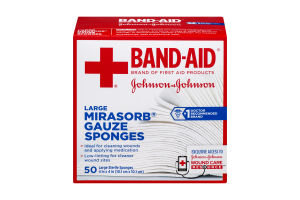 Band-Aid Large Mirasorb Gauze Sponges - 50 CT