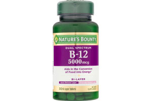 Nature's Bounty Dual Spectrum B-12 5000 mcg Tablets - 30 CT