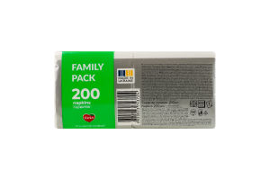 Салфетки бумажные однослойные 235х235мм Family pack Ruta 200шт
