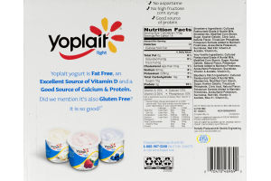 Yoplait Light Fat Free Yogurt Strawberry, Blueberry Patch, Very Vanilla - 18 CT