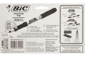 BiC Great Erase Grip Dry Erase Markers - 4 CT