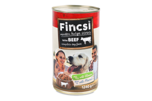 Корм д/собак з смаком яловичини 1240г ж/б Фінчі