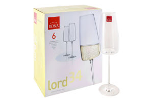 Набір келихів для шампанського 340мл №7023 Champagne flute Lord 34 Rona 6шт