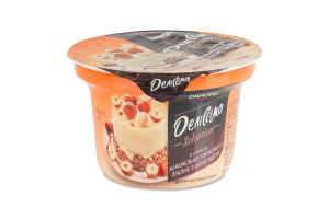 Десерт кисломолочный 5% со вкусом карамельно-орехового пралине с шоколадом Selection Деліссімо ст 180г