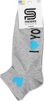 Шкарпетки Premier socks напис на стопі сір р.23-25
