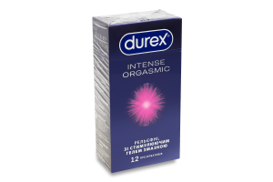 Презервативи латексні рельєфні зі стимулюючим гелем-змазкою Intense orgasmic Durex 12шт