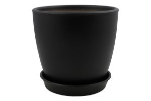 Горщик чорний матовий кераміка 13*12*1см Духм'яна піч