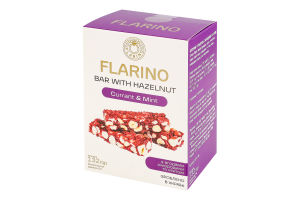 Батончик з фундуком, смородиною та м'ятою Flarino к/у 132г