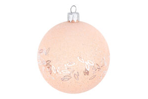 Куля новорічна мокко пластик пастель/рис 8см КМ