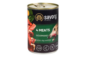 Корм консервований 4 meats Gourmand Savory з/б 400г