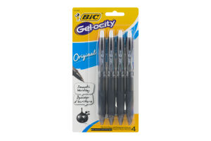 BiC Gel-ocity Gel Pens Medium Black - 4 CT