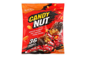 Цукерки глазуровані м'яка карамель з арахісом Candy nut Roshen м/у 500г
