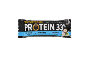 Батончик кокосовый в глазури обогащен витаминами и магнием Protein 33% Go On Nutrition м/у 50г