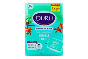 Мило косметичне для душу Jungle fresh Fresh sensations Duru 4х150г