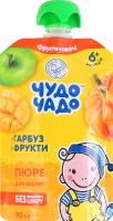 Пюре фруктово-овочеве для дітей від 6міс натуральне гомогенізоване стерилізоване Гарбуз-фрукти Чудо-Чадо д/п 90г