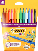 Фломастеры цветные Kids Visa BiC 12шт