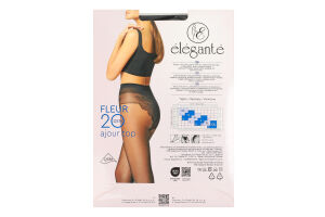 Колготки жіночі Elegante Fleur Ajour top 20den 3 nero