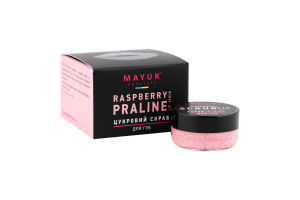 Скраб для губ цукровий натуральний Малинове праліне Mayur 15г