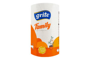 Бумага туалетная 3 слоя Family Grite 4шт