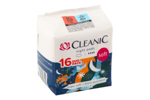 Прокладки гігієнічні Cleanic Soft Duo pack нічні