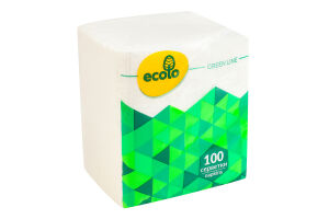 Салфетки бумажные 240х210мм Green line Ecolo 100шт