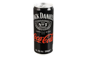 Напій слабоалкогольний 330мл 5% сильногазований Tennessee Whiskey Jack Daniel's&Coca-Cola з/б