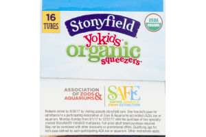 Stonyfield Organic YoKids Squeezers Lowfat Yogurt Variety Pack - 16 CT