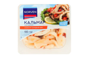 Кальмар ассорти вареный с соусом Сладкий чили Norven лоток 100г