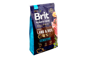 Корм сухий для дорослих собак усіх порід Lamb&Rice Sensitive Premium by Nature Brit м/у 3кг